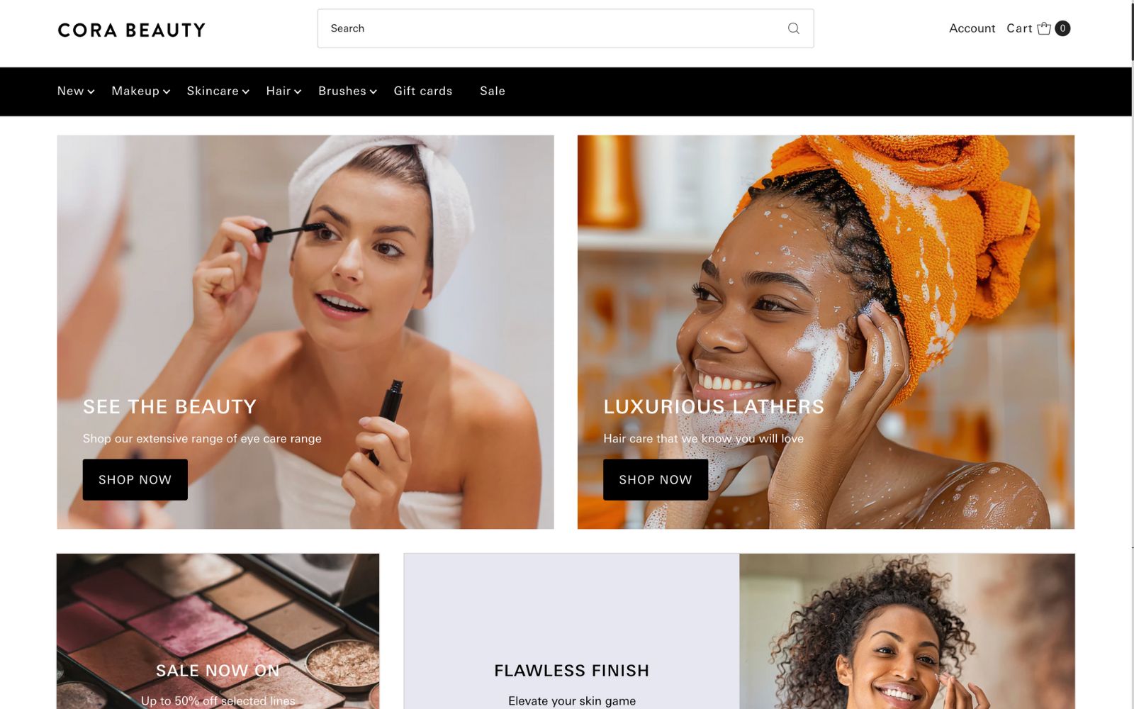 Vantage is designed to be fast, sleek, and conversion-focused. It gives cosmetics brands creative freedom in showcasing products with a clean, modern layout to emphasize product discovery.